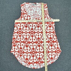 Kavu Women's Tank Top Red White Ikat Print Sleeveless Casual Medium
